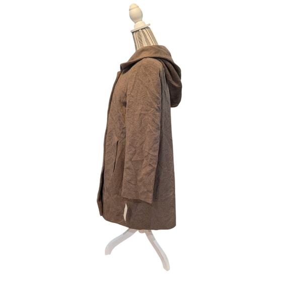 NWT Cole Haan Oversized Hood Camel Wool  Blend Coat Size 14 - Picture 3 of 7